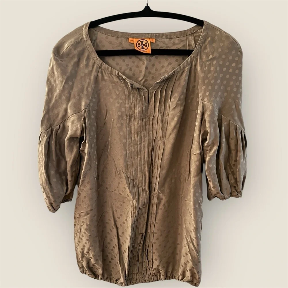 Tory Burch Beige Textured Blouse